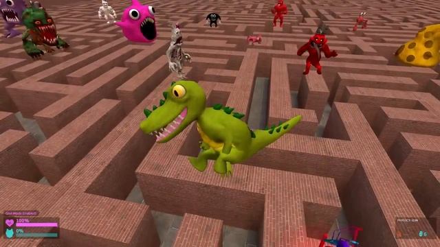 ? BIG MINECRAFT MAZE ALL PIZZA TOWER CUTE GARTEN OF BANBAN FAMILY BOSSES SPARTAN KICKING In Gmod !