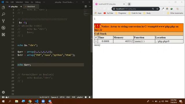PHP 5 || For loop , Foreach , introdution to array part 1 смотреть онлайн