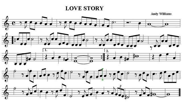 LOVE STORY  _  Sheet Music Rhythm
