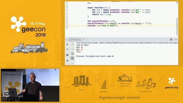 GeeCON 2019: Dmitry Kandalov - Coroutines explained by example смотреть онлайн