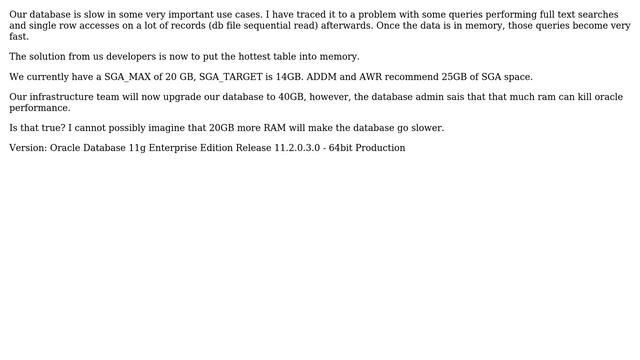 Databases: Can Oracle have too much RAM? смотреть онлайн