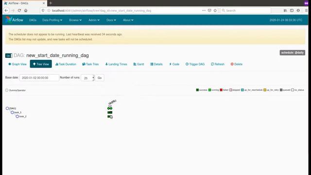 Apache Airflow and changing start date for already running DAG смотреть онлайн