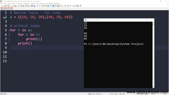 Accessing Nested Tuple using for Loop in Python (Hindi) смотреть онлайн