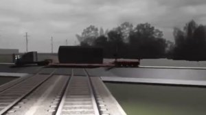 Roblox Crash Town Game Thing - Train Hits Oversize load with pipe thing