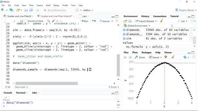 Scatter plot and Line plot in R (using ggplot2) смотреть онлайн