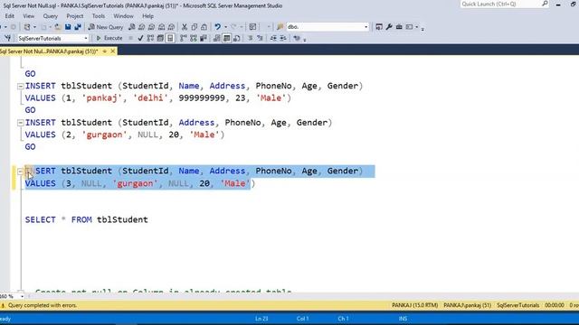 Sql Server Not Null смотреть онлайн