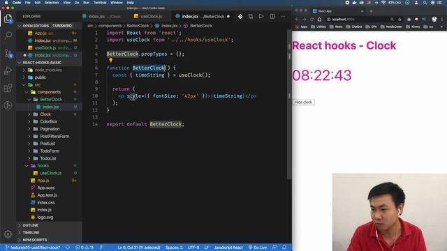 React hooks: 12 - Code custom hooks useClock() ? (2020) смотреть онлайн