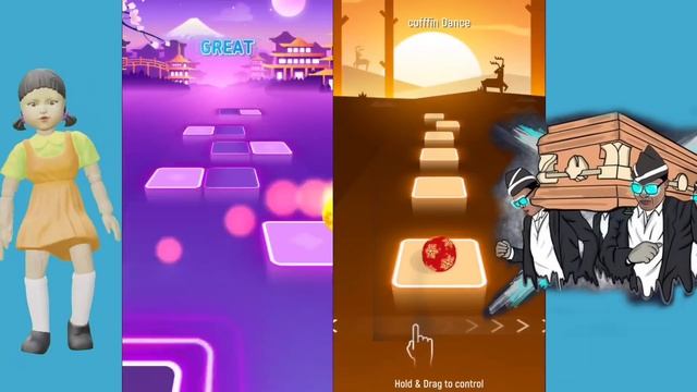 Squid Game Vs Coffin Dance -Endlessmode -Tiles Hop