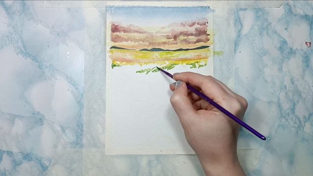 Как нарисовать зеленые луга гуашью. Урок для новичков смотреть онлайн
