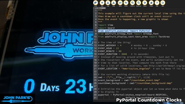 JOHN PARK'S WORKSHOP LIVE 3/7/19 PyPortal Countdown Clocks @adafruit @johnedgarpark #adafruit смотреть онлайн