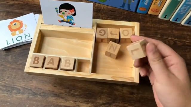 Wooden Spelling Words Blocks Toy Game смотреть онлайн