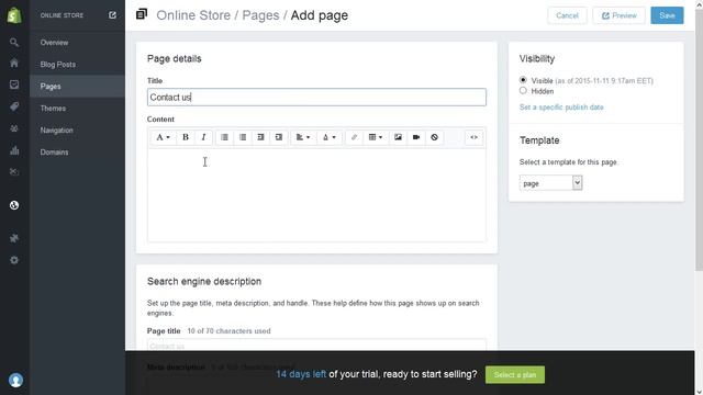 Shopify. How To Add "Contact Us" Page смотреть онлайн