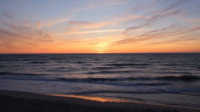 закат на Балтийском море (солнце садится) смотреть онлайн