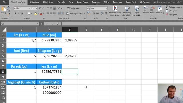 Excel - Konwertowanie kilometrów do mil i inne przypadki funkcja KONWERTUJ - porada 346 смотреть онлайн