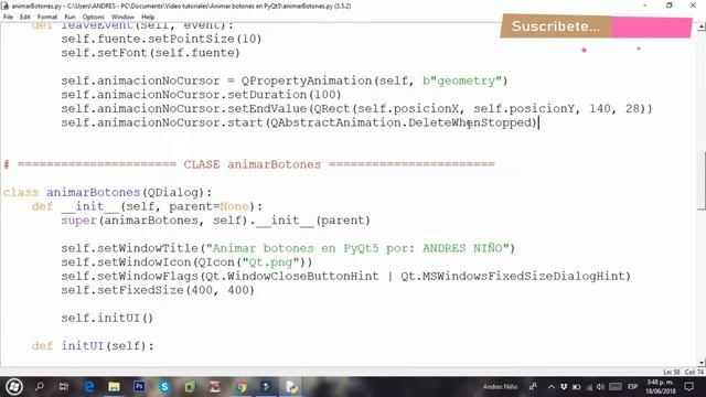 Animar botón con Python y PyQt5 смотреть онлайн