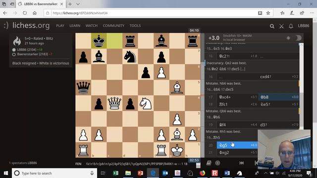 LBB86 (2104) v. Baerenstarker (2183) - Semi-Slav Defense: Botvinnik Variation смотреть онлайн