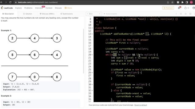 Leetcode Problem Solving #2 - Add Two Numbers | Tamil смотреть онлайн
