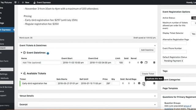 Sell Tickets for a Conference with Early Bird Pricing from Your WordPress site with Event Espresso смотреть онлайн
