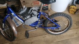 Установка веломотор f80 на детский велосипед.