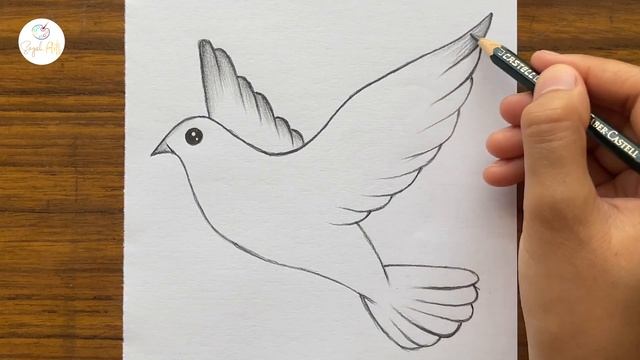 How to draw a bird easy step by step for beginners || Pencil drawing easy for beginners смотреть онлайн