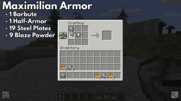 Crafting Recipes for Epic Knights: Shields, Armor, & Weapons! Minecraft Mod 1.19.2