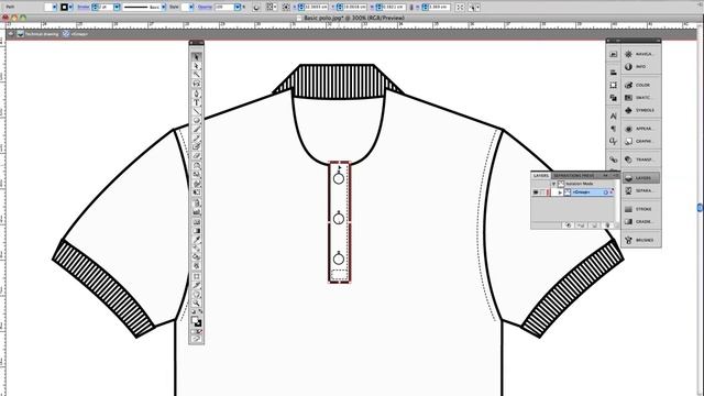 Technical flat drawing for fashion: Creating a technical drawing - Polo Shirt part 2 смотреть онлайн
