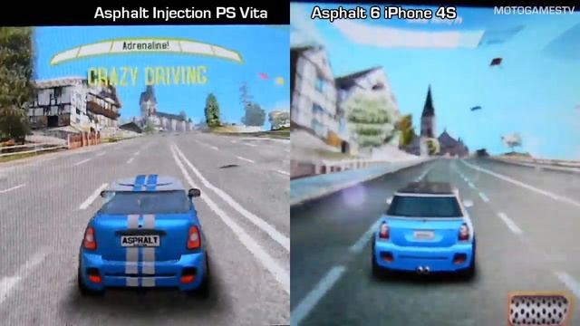 Asphalt 6 (iPhone 4S) vs Asphalt Injection (PS Vita) - Graphics Comparison смотреть онлайн