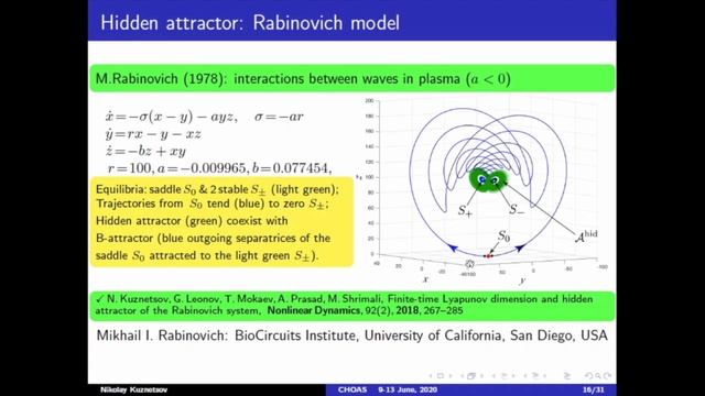 Theory of hidden oscillations by N.V. Kuznetsov @ CHAOS-2020 смотреть онлайн