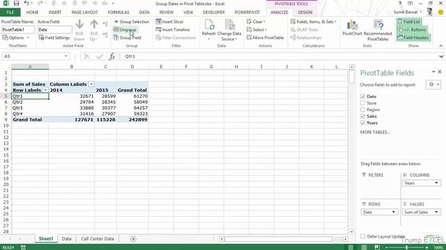 How to Group Dates in Pivot Tables in Excel смотреть онлайн