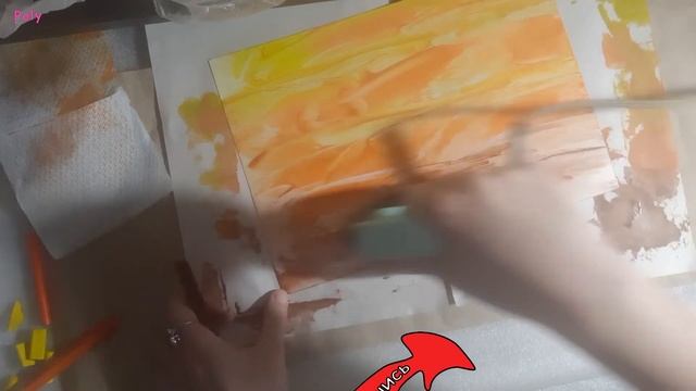 Арт. Рисую пейзаж. Современное настенное искусство. Горячий воск и утюг #процессрисования #рисую смотреть онлайн