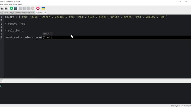 remove on item from list of item in python смотреть онлайн