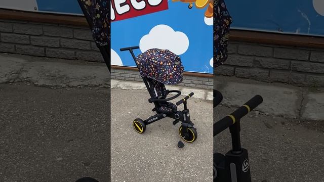 Велосипед складной 3-х колесный детский с ручкой Luxmom 368 смотреть онлайн