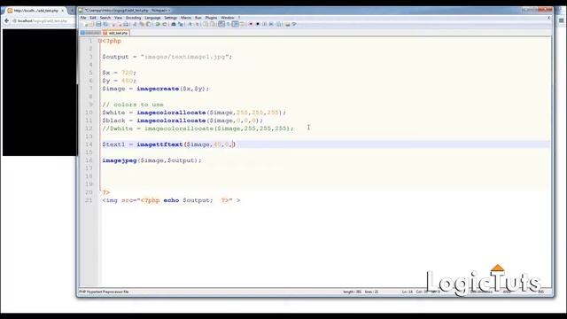 Add text to an image in php | Gd Library смотреть онлайн