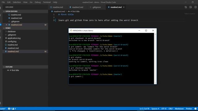 Learn Git & GitHub Tutorial Course - Video No 13 - How to Conflits ? смотреть онлайн