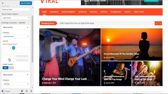 Home Page Set Up - Viral WordPress Theme смотреть онлайн