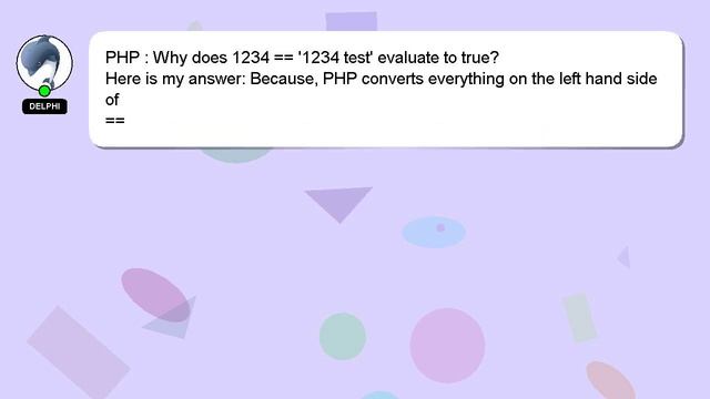PHP : Why does 1234 == '1234 test' evaluate to true? смотреть онлайн