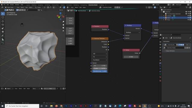 Procedural Rock Generator with procedural Rock Shader - Blender Geometry Nodes Tutorial смотреть онлайн