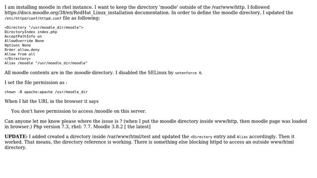 DevOps & SysAdmins: httpd cannot access external directory - moodle смотреть онлайн