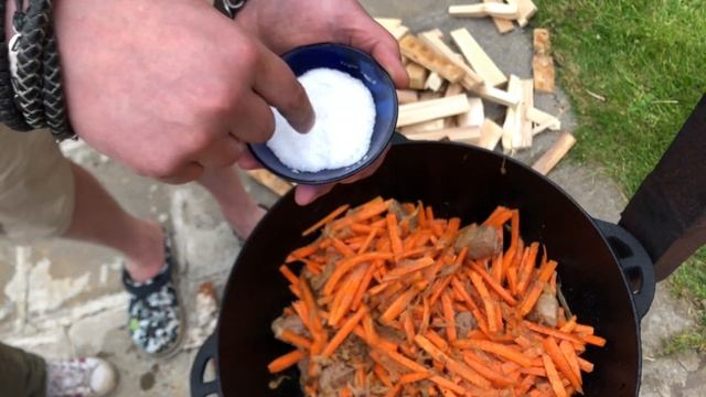 УЗБЕКСКИЙ ПЛОВ В КАЗАНЕ НА ОТКРЫТОМ ОГНЕ!!!