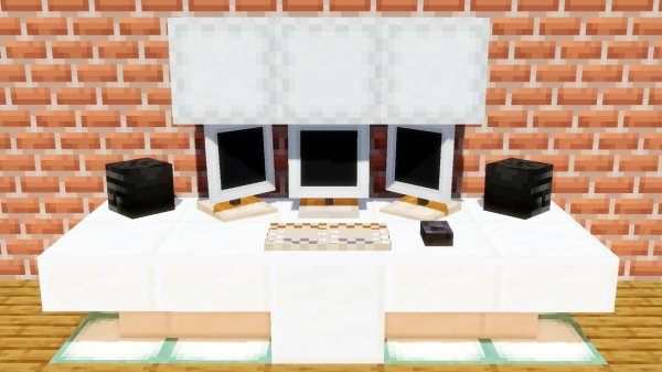 КАК СДЕЛАТЬ КОМПЬЮТЕРНЫЙ СТОЛ В МАЙНКРАФТЕ БЕЗ МОДОВ!