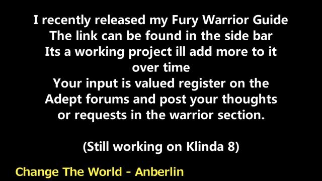 Klinda's Fury Warrior Guide смотреть онлайн