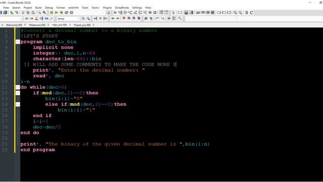 FORTRAN │ Convert a Decimal number to a Binary number. смотреть онлайн