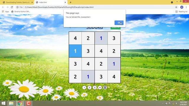 Sudoku Game using JavaScript смотреть онлайн