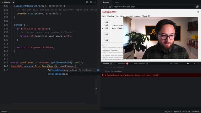 Catch and Isolate Errors with Error Boundaries смотреть онлайн