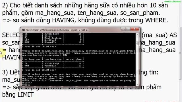 Hướng dẫn sử dụng having, limit, group by, order by trong MySQL смотреть онлайн