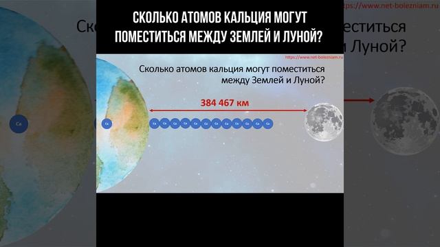 Сколько атомов кальция могут поместиться между Землёй и Луной? #shorts смотреть онлайн