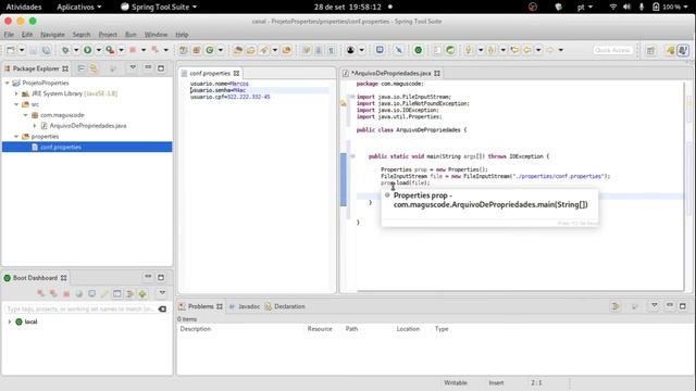 Usar arquivo de propriedades em Java смотреть онлайн
