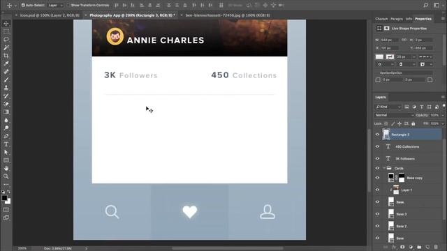 Wireframe & Design of iOS Photography App - Adobe Photoshop смотреть онлайн
