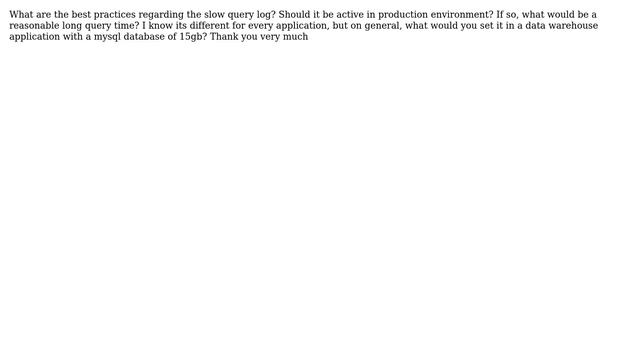 Databases: Slow query log on production? смотреть онлайн