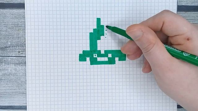 Как рисовать по клеточкам - ПЛАНКТОНА / Рисунки по клеточкам из мультиков (Губка Боб) Лайк АРТ смотреть онлайн